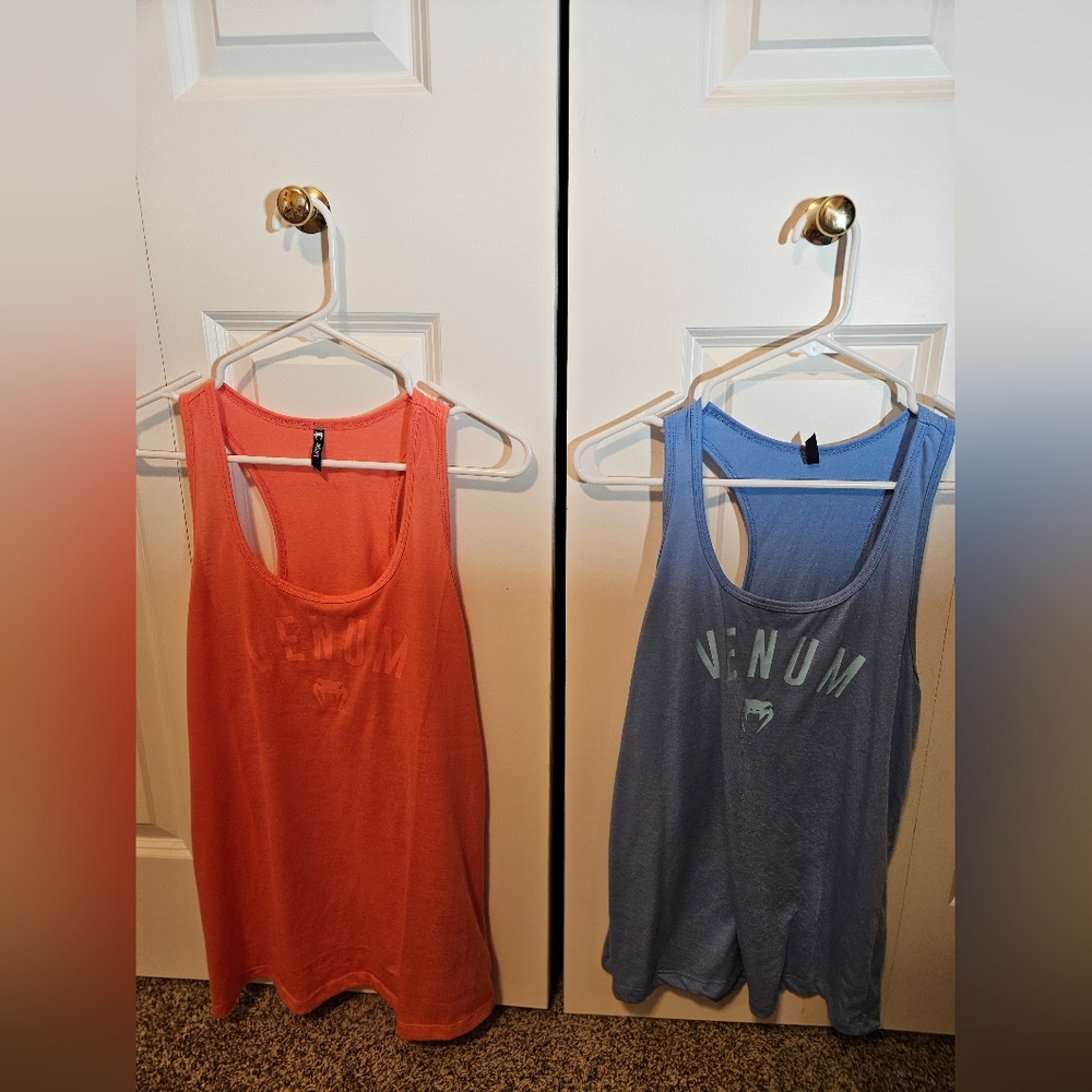 Venum Brand Women's Tank Tops - Coral and Blue
